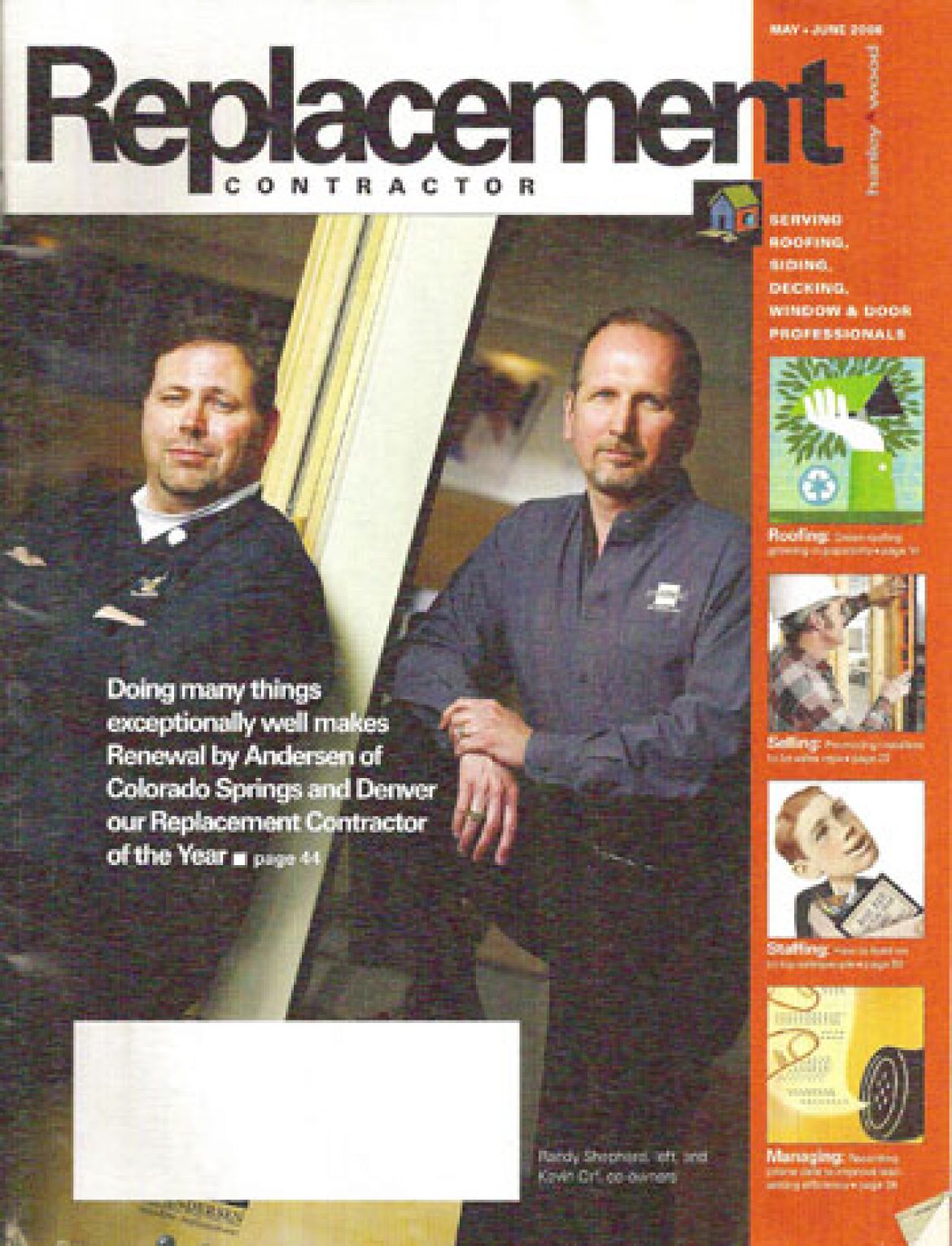 Kevin Orf, Owner Named “Contractor of the Year” by Replacement Contractor Magazine